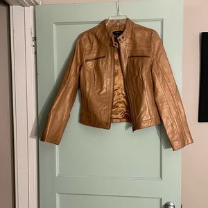 Gold leather light-weight Arden B jacket